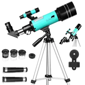 C-f40070 Clavolo Telescope 70mm Aperture For Kids And Astronomy Beginners Travel With