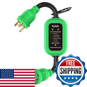 Eygde B0dk31qltb 3 Prong To 4 30amp Twist Lock Adapter Rv/generator Nema L5-30p