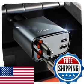 Lisen B0dcbny7s2 Retractable Car Charger Rv Power Adapters For Iphone 17 Usb C