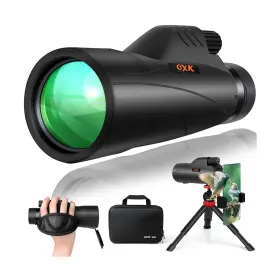 Oxk Optics 792933551666 12x56 High Power Monocular Telescope With Smartphone Adapter Tripod Travel Ba