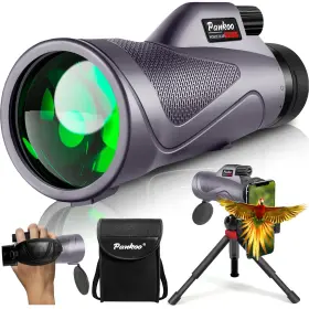 Pankoo 12× 60 12x60 Purple Monocular Telescope High Powered With Smartphone Adapter Tripod