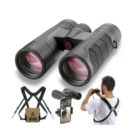 Sx-b1 Scoopx 10x42 Ultra Hd Binoculars With Phone Adapter And Harness - 24mm Large View Ey