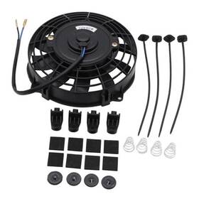 Shlpdfm Shu00843 1 Set Black Fan 7 Inch Universal Slim Electric Radiator Engine Cooling
