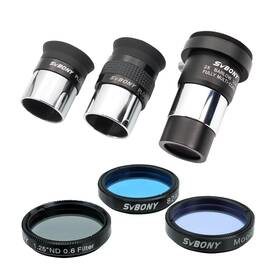 Svbony Fcaw9190a Sv233 7-piece Eyepiece And Filter Accessory Kit Includes Two 1.25 Inch E