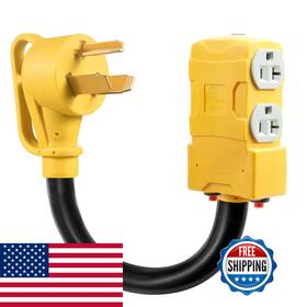 Wym World B0f18yktn6 30 Amp To 20 110v Rv Distribution Adapternema 10-30p Nema 4x