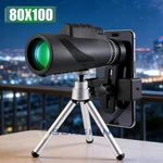80X100 Zoom Lens Monocular Telescope For Phone Camera Hd Hiking Hunting W/tripod New. Price: $22.49.
