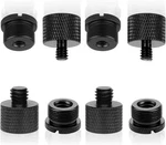 8PCS Mic Thread Kit 5/8 To 3/8 Screw Adapters 1/4 Black New. Price: $10.66.