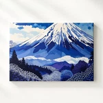 Abstract Mount Fuji Canvas Modern Japanese Icon In Blue & Purple Wall Art New. Price: $89.90.