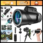 High-powered 80X100 Monocular Telescope With Smartphone Adapter For Hunting, Bir New. Price: $91.31.