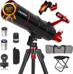 90MM Refractor Telescope With Tripod Phone Adapter Bag Stool For Beginners Adult New. Price: $174.01.