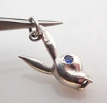Vintage Spencer 3D Playboy Bunny Rhinestone Eye Sterling Silver Bracelet Charm Pre-owned. Price: $24.95.